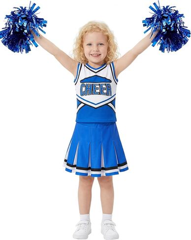Girls Cheerleader Costume Cheerleading Outfit for Halloween Party Birthday Gift in Kuwait