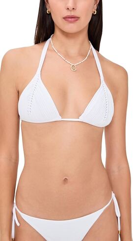 PQ Swim Women's Isla Triangle Bikini Top - Back Tie Closure, Removable Padding, Women's Swimsuit Top in Kuwait