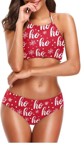 Naanle Womens Chic Summer Beach Hot Sexy 2 Piece Halter Neack High Waist Padded Swimsuit in Kuwait
