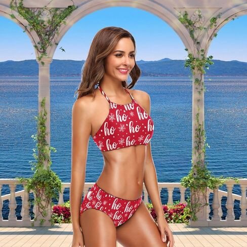 Naanle Womens Chic Summer Beach Hot Sexy 2 Piece Halter Neack High Waist Padded Swimsuit in Kuwait