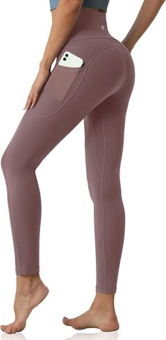 Desol 25"/28" Yoga Leggings with Pockets for Women, High Waisted Workout Pants, Tummy Control Butt Lifting in Kuwait