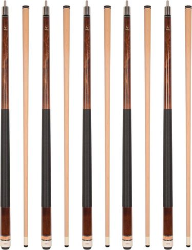 ASKA Set of 5 Brown L2 Billiard Pool Cues, 58" Hard Rock Canadian Maple, 13mm Hard Le Pro Tip, 19oz. in Kuwait