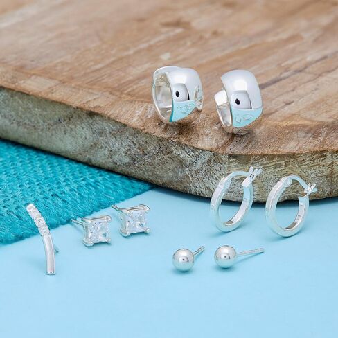 Silpada 'Wide Horizons' Huggie Hoop Earrings in Sterling Silver in Kuwait