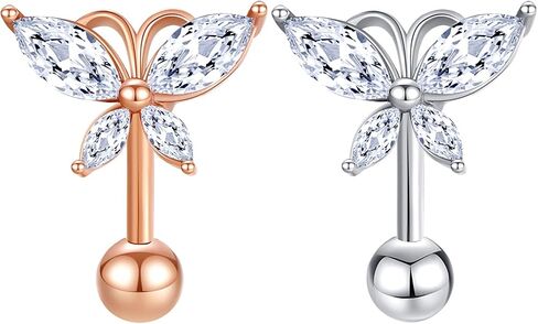 FLYUN Crown Belly Button Ring, Reverse Navel Ring, Tiara Gold Belly Ring Dainty Belly Piercing Barbell Small Belly Jewelry Cartilage Earring in Kuwait