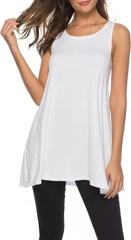 CEASIKERY Women's Sleeveless Tunics Women Flowy Tunic Tank Tops for Leggings in Kuwait