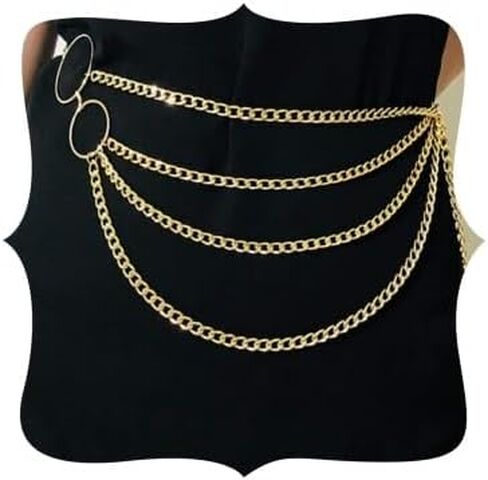 Anglacesmade Bohemain Layered Waist Chain Gold Body Chain Belly Chain Belt for Prom Party Festival Sexy Body Jewelry for Women and Girls (Gold) in Kuwait