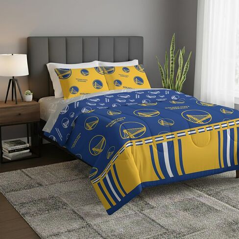 Northwest Officially Licensed NBA Golden State Warriors Twin Bed in a Bag Set, 64' x 86', Blue in Kuwait