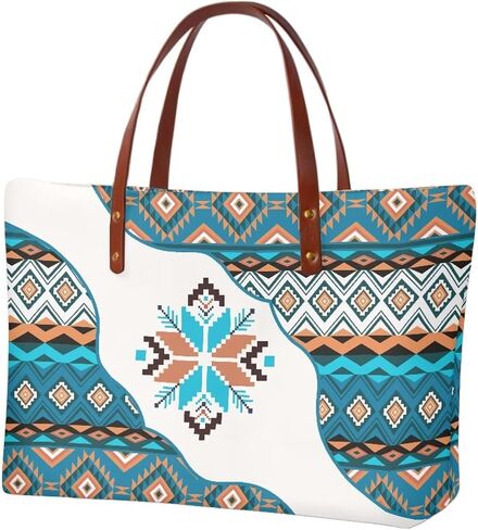 Sannovo African Tribal Ethnic Print Women Tote Shoulder Bags Casual Handbag in Kuwait