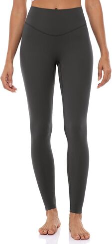 Lavento Women's All Day Soft Light Yoga Leggings 25" - No Front Seam Workout Legging Active Tights in Kuwait