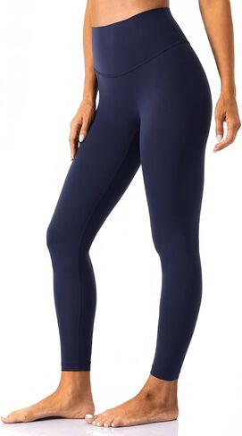 Lavento Women's All Day Soft Light Yoga Leggings 25" - No Front Seam Workout Legging Active Tights in Kuwait