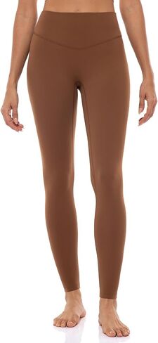 Lavento Women's All Day Soft Light Yoga Leggings 25" - No Front Seam Workout Legging Active Tights in Kuwait