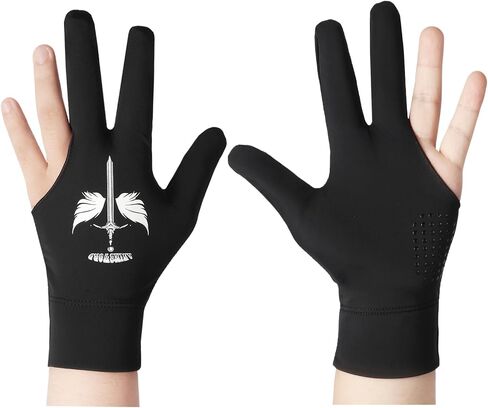 ANIMSWORD 2 Piece/Set Breathable and Comfortable Billiard Pool Gloves Fits on Left Hand for Snooker Cue Sport Glove. in Kuwait
