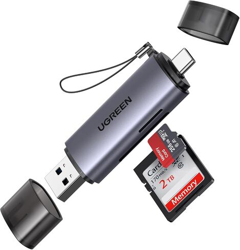 محول بطاقة يو غرين SD USB نوع C USB 3.0 OTG لبطاقات ذاكرة محمول 2 فتحتان لـ TF وSD وSDXC وRS-MMC وMicro SDXC وMicro SDXC وMicro SDXC وUHS-I لأجهزة Mac وWindows Linux, والكمبيوتر المحمول in Kuwait