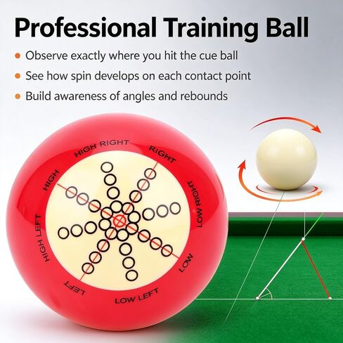 Enajucy Billiards Cue Ball, Standard Table Training Pool Ball for America Pool Eight Ball 57.2mm/2.3in Diameter in Kuwait