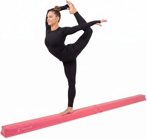 ProsourceFit Gymnastics Balance Beam for Kids, 9ft Long Firm Folding Floor Beam with Non-Slip 4-inch Wide Surface for Safe Gymnastics Practice at Home or Gym in Kuwait