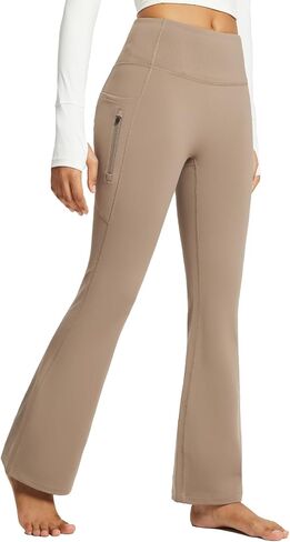 baleaf Women's Fleece Lined Pants Water Resistant Winter Thermal Warm Flare Leggings Bell Bottom Yoga Pants with Pockets in Kuwait