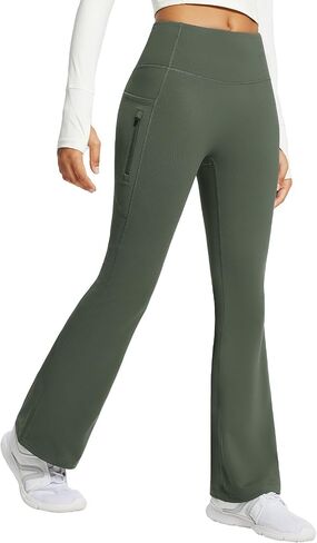 baleaf Women's Fleece Lined Pants Water Resistant Winter Thermal Warm Flare Leggings Bell Bottom Yoga Pants with Pockets in Kuwait