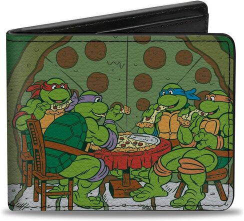 Nickelodeon Men's Buckle-Down PU Bifold Wallet, Ninja Turtles, 4.0" x 3.5" in Kuwait
