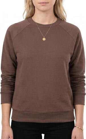 MixMatchy Women's Soft and Comfy Basic Pullover Crewneck Fleece Sweatshirt in Kuwait