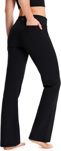 Yogipace,Petite/Regular/Tall,Women's Bootcut Yoga Pants Long Workout Pant with Back Pockets in Kuwait