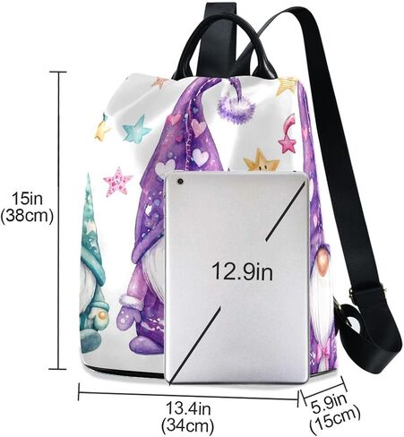Magic Gnomes Backpacks Purse for Women Girls Ladies Anti Theft Fashion Medium Size Mini Shoulder Bag with Keychain in Kuwait