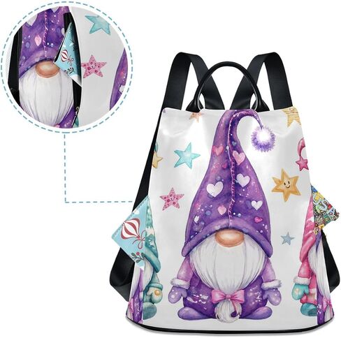 Magic Gnomes Backpacks Purse for Women Girls Ladies Anti Theft Fashion Medium Size Mini Shoulder Bag with Keychain in Kuwait