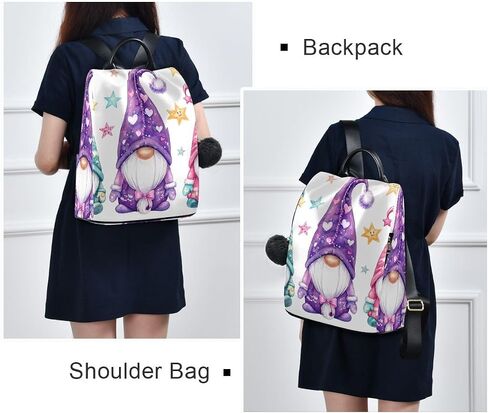 Magic Gnomes Backpacks Purse for Women Girls Ladies Anti Theft Fashion Medium Size Mini Shoulder Bag with Keychain in Kuwait