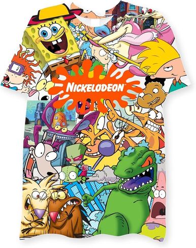 Nickelodeon Mens 90s Cartoon Shirt - Rugrats Hey Arnold Ren & Stimpy Rocko's Modern Life Tie Dye T-Shirt in Kuwait