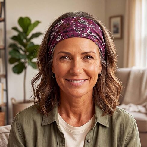 Bohend Boho Headband Wide Yoga Stretchy Bandeau Large Headwrap Sport Athletic Beach Hair Accessories for Women and Girls(8pcs) in Kuwait