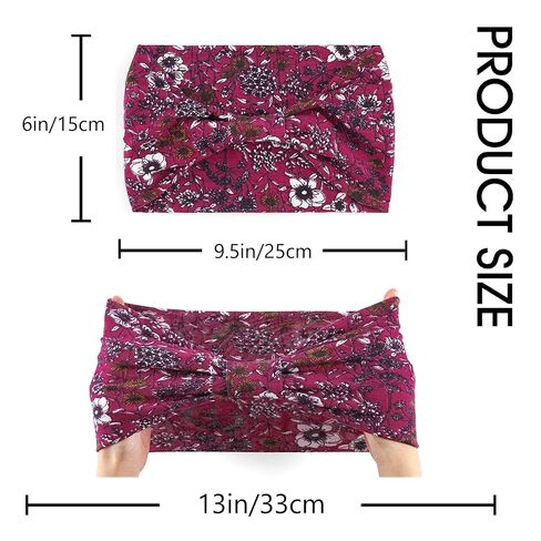 Bohend Boho Headband Wide Yoga Stretchy Bandeau Large Headwrap Sport Athletic Beach Hair Accessories for Women and Girls(8pcs) in Kuwait