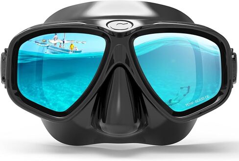 COPOZZ Youth Scuba Mask, Low Volume No Fogging Snorkeling Scuba Dive Glasses, Seal Free Diving Tempered Glass Mask Goggles, Swimming Scuba Dive Snorkeling Swim Mask Diving Goggles Mask for Men Women in Kuwait