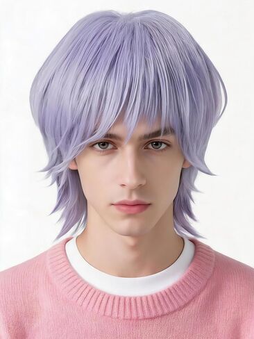 LeMarnia Blue Bobble Head Styling Wanderer Wig for Cosplay Scaramouche Halloween Anime Party Costume Wig in Kuwait