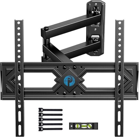Pipishell Full Motion TV Wall Mount for 26-65 Inch Flat Curved TVs, Heavy Duty Single Articulating Arms, Corner TV Mount Up to VESA 400x400mm and 77lbs, Support Swivel, Tilt, Level Adjustment in Kuwait