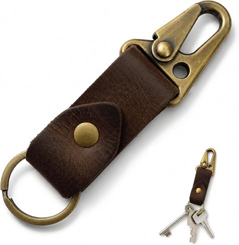 سلسلة مفاتيح جلدية Valet Keychain سلسلة مفاتيح جلدية مع حلقة حزام، سلسلة مفاتيح جلدية تكتيكية HK EDC بمشبك Fob، سلسلة مفاتيح جلدية، حامل مفاتيح جلدي، حافظة مفاتيح للرجال والنساء in Kuwait