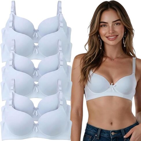 ToBeInStyle Women’s Pack of 6 Classic Style Underwire Supportive Padded Bras in Kuwait
