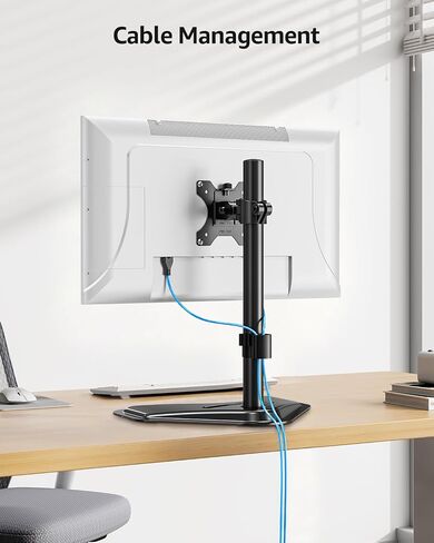 MOUNTUP Single Monitor Stands, Freestanding VESA Monitor Desk Mount fits 13'' to 32'' Computer Screen with Height Adjustable, Swivel, Tilt, Rotation, VESA 75x75 100x100 MU0023 in Kuwait