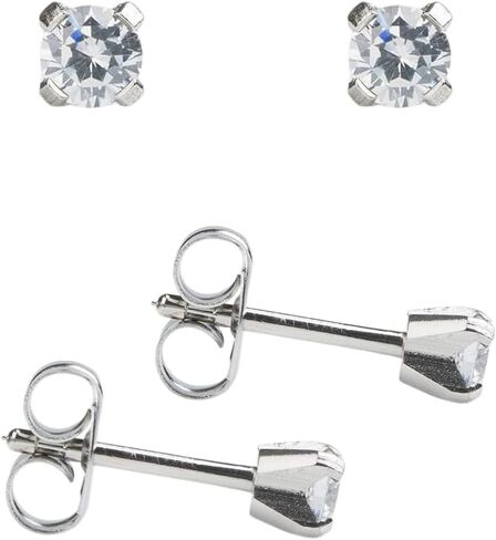 STUDEX Sensitive Cubic Zirconia Stud Earrings | Hypoallergenic and Nickel Safe for Sensitive Ears | High Fashion Earrings for Women and Men in Kuwait
