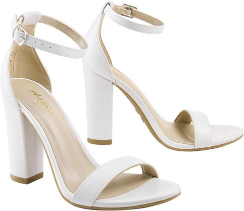 Ankis Nude Heels for Women Open Toe Ankle Strap High Heel Sandals Party Wedding Strappy Buckle Sandals Standard Size 4 Inches Tall High Heel Design in Kuwait