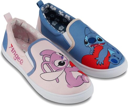 Disney Ladies Lilo and Stitch Shoes - Ladies Classic Lilo and Stitch Slip On Sneakers Lilo and Stitch Canvas Slip On Sneakers in Kuwait