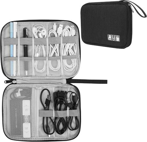 Electronic Organizer Travel Universal Cable Organizer Electronics Accessories Bag for Cable, Charger, Phone, USB, SD Card,1Pack in Kuwait