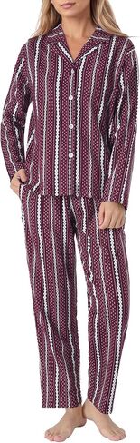 Latuza Women's Petite Flannel Pajama Set Soft Cotton Button Up PJs Set in Kuwait