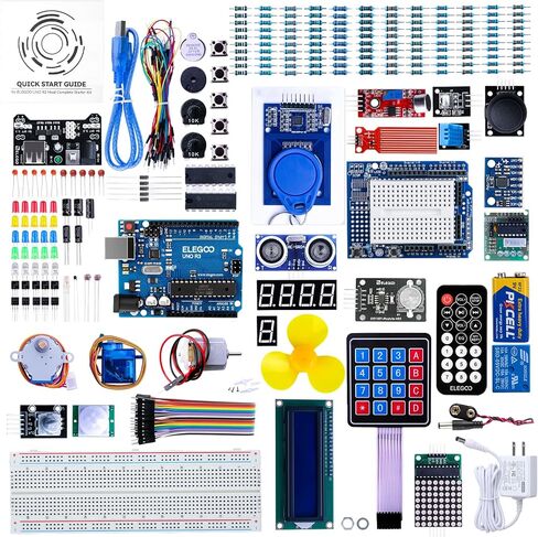 ELEGOO Upgraded UNO R3 Most Complete Starter Kit V2.0 with Tutorials Compatible with Arduino STEM Projects for Teens Adults Robotics & Engineering Kits Science | Coding | Programming Set in Kuwait