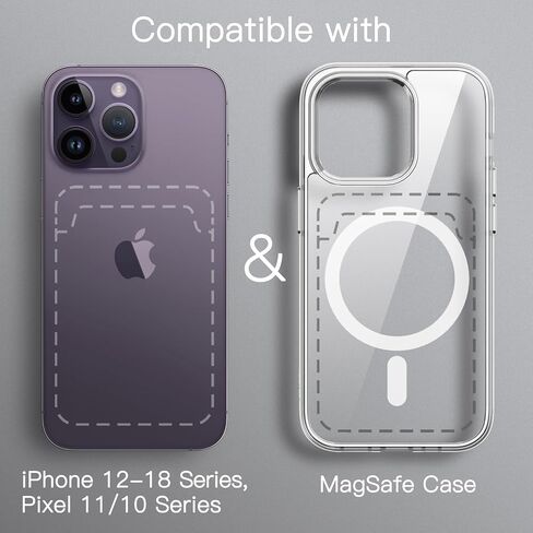JETech Magnetic Wallet Compatible with MagSafe for iPhone 15/14/13/12 Series, PU Phone Card Holder, Store 1-2 Cards (Black) in Kuwait
