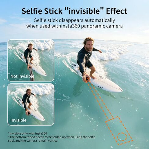 VRIG TP-13,131cm(51inch) Extension Selfie Stick for INSTA360 for GoPro 11 10 9 8 7, Insta Insta360 One X2 X One R EVO Action Cameras, Smartphone Gimbal Extension Pole for Sports Cam, Black in Kuwait