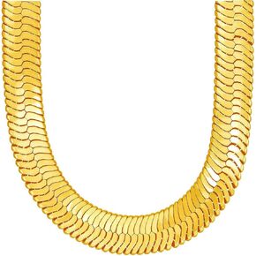 IFIX Big Heavy Faux Gold Herringbone Chain Necklace for Men Women 30 Inch Long 12mm Thick, 90s Hip Hop Jewlery Chain Sparkling FAKE 18K Costume Gold Chain in Kuwait