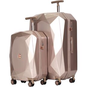 kensie Women's 3D Gemstone TSA Lock Hardside Spinner Luggage,Lightweight, Expandable, Telescoping Handles, TSA-Approved, Wheels, Mint, 28 Inches, 20 Inches in Kuwait