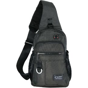 Crossbody Sling Bag Backpack for Men & Women Large Fits 13" Laptop Tablets Black in Kuwait