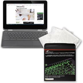 Green Onions Supply Fully Covered Flat Style Universal 0.025mm Wipeable Superb Tactile Feeling Waterproof Anti-Dust Keyboard Cap Cover for Chromebook 11" Hospital/Dentist Use[3 Pack] in Kuwait