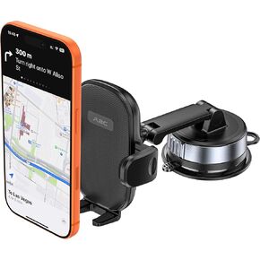 APPS2Car 3-in-1 Suction Cup Phone Mount, Windshield/Dashboard/Air Vent Suction Car Phone Holder Mount with Sticky Gel Pad, Compatible with iPhone, Samsung, All Cellphone, Thick Case Friendly in Kuwait