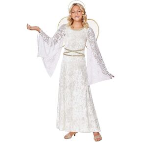 Spirit Halloween Kids White Lace Angel Costume| Easy costume | Girls costume | 3-piece costume in Kuwait